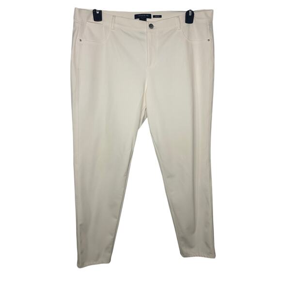 Lafayette 148 New York Mercer Skinny Stretch Pants Plus Size 16 Winter White - Picture 1 of 8